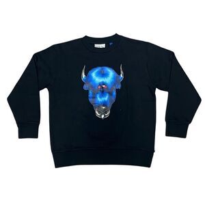 MARCELO BURLON Boys 6 Monster Bull Black Blue Sweatshirt NWOT Italy $215 Retail
